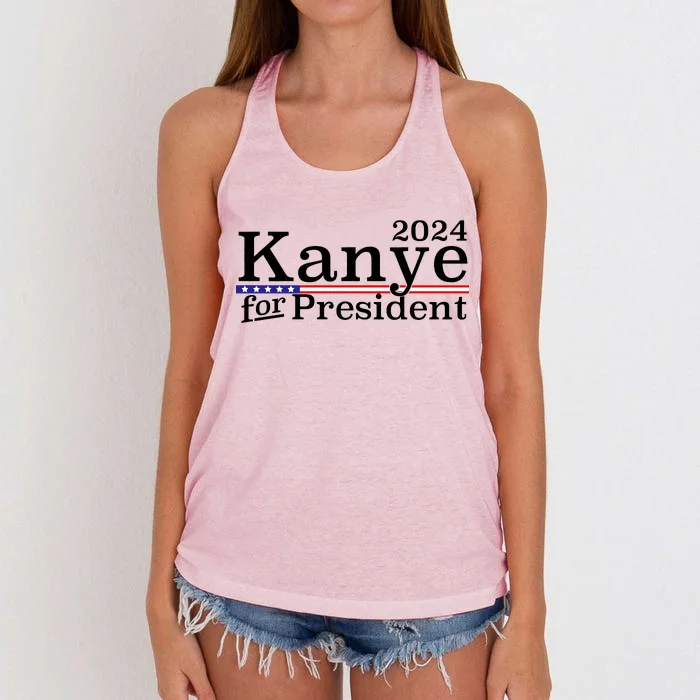 Kanye 2024 For President Women's Knotted Racerback Tank