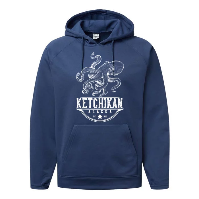 Ketchikan Alaska Octopus Vacation And Cruise Gift Performance Fleece Hoodie