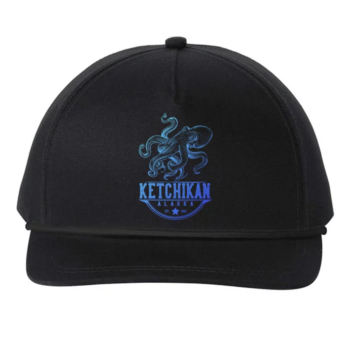 Ketchikan Alaska Octopus Vacation And Cruise Gift Snapback Five-Panel Rope Hat