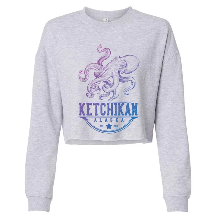 Ketchikan Alaska Octopus Vacation And Cruise Gift Cropped Pullover Crew