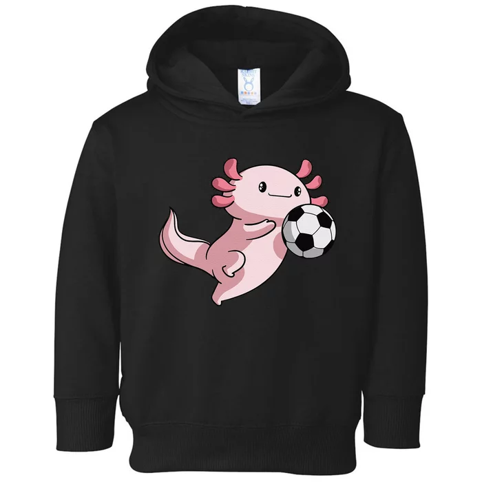 Kawaii Axolotl Pun Funny Soccer Player team Toddler Hoodie