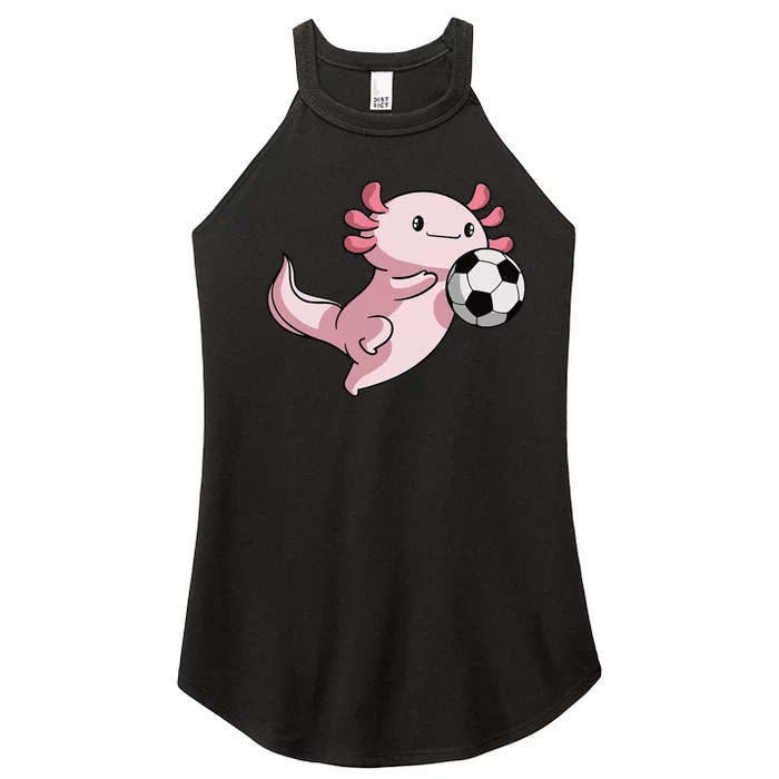 Kawaii Axolotl Pun Funny Soccer Player team Women’s Perfect Tri Rocker Tank