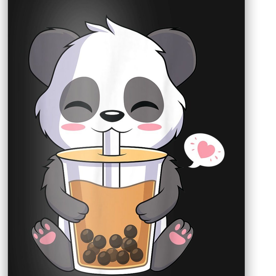 Kawaii Anime Panda Drinking Boba Bubble Tea Poster | TeeShirtPalace