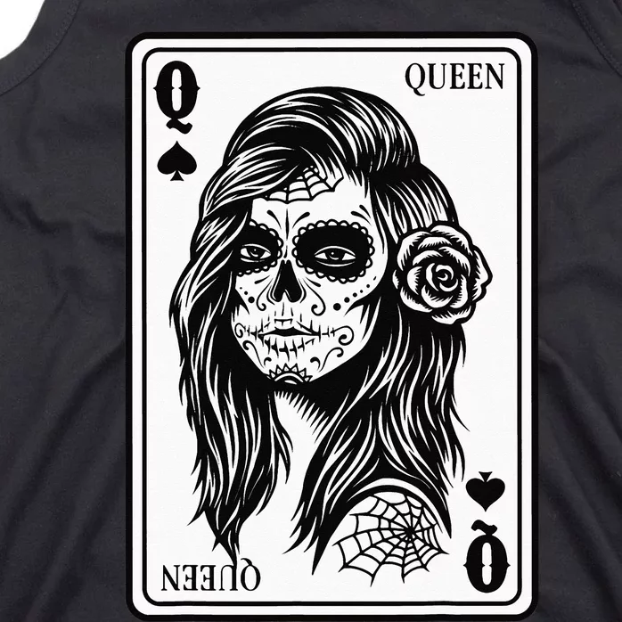 King And Queen Skull 12 Card Hearts Flush Couple Matching Tank Top