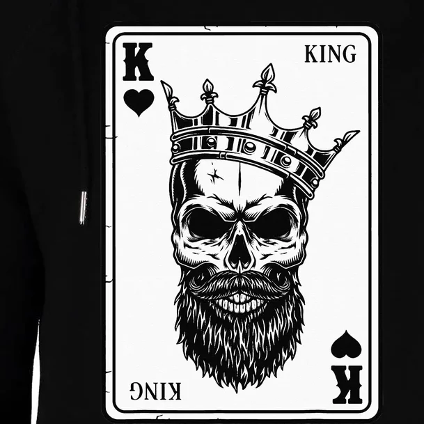 King And Queen Skull 22 Card Hearts Flush Couple Matching Womens Funnel Neck Pullover Hood