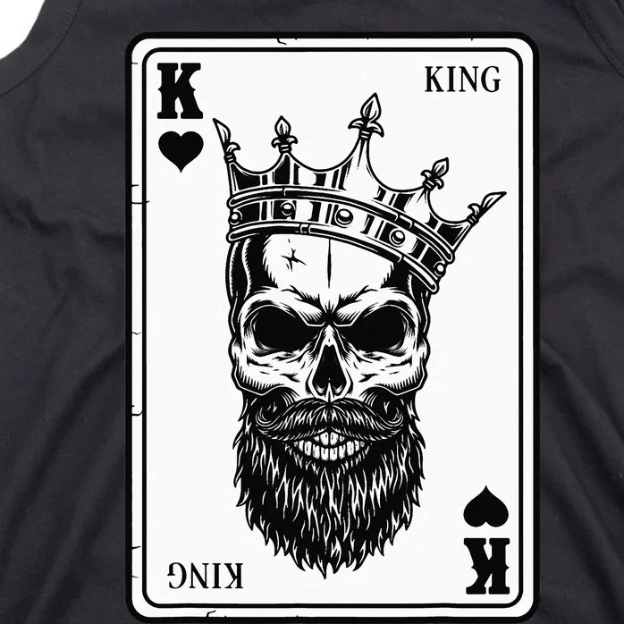 King And Queen Skull 22 Card Hearts Flush Couple Matching Tank Top