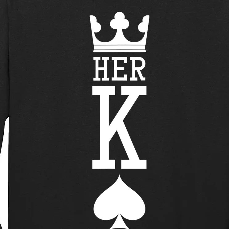 King And Queen Card 1 Of 2 Card Hearts Couple Matching Tall Long Sleeve T-Shirt