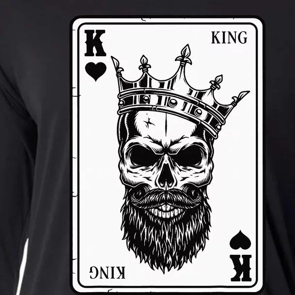 King And Queen Skull 22 Card Hearts Flush Couple Matching Cooling Performance Long Sleeve Crew