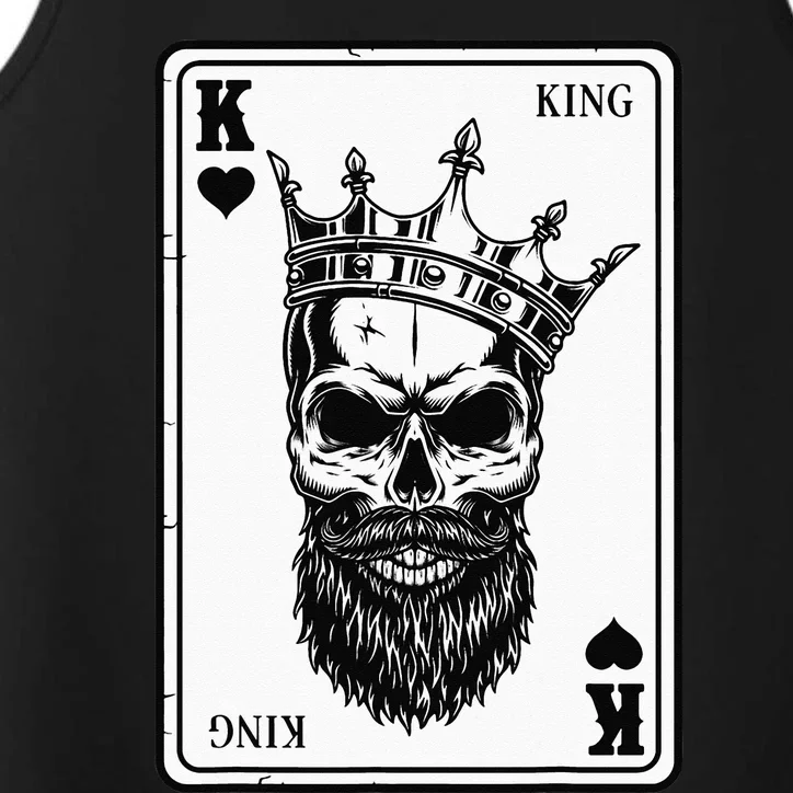 King And Queen Skull 22 Card Hearts Flush Couple Matching Performance Tank