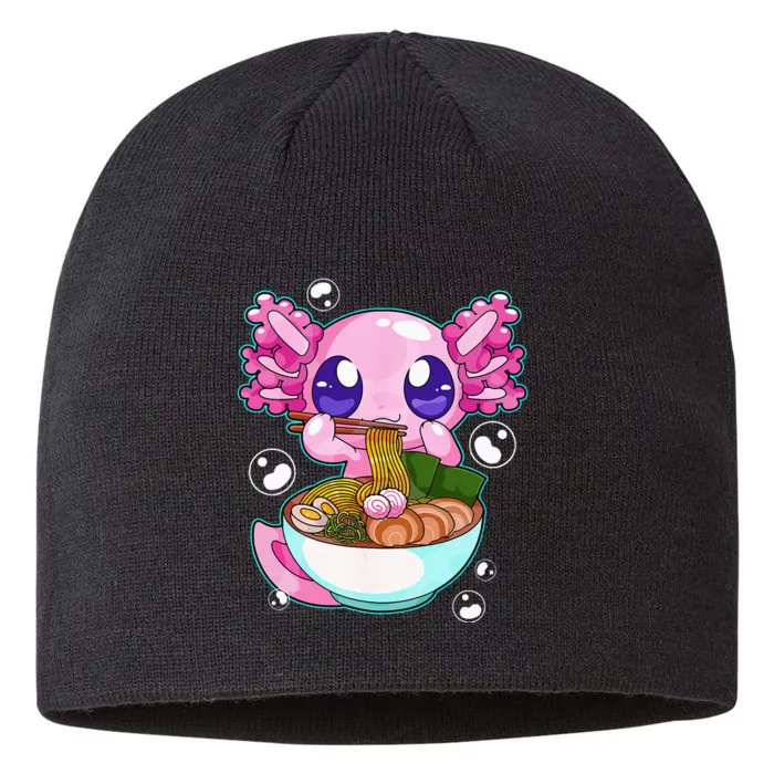 Kawaii Axolotl Ramen Noodles Japanese Anime Axolotl Kids 8 1/2in Sustainable Knit Beanie