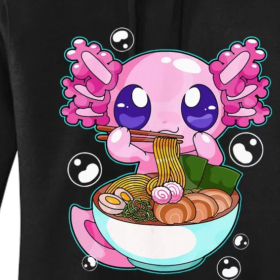 Kawaii Axolotl Ramen Noodles Japanese Anime Axolotl Kids Women's Pullover Hoodie