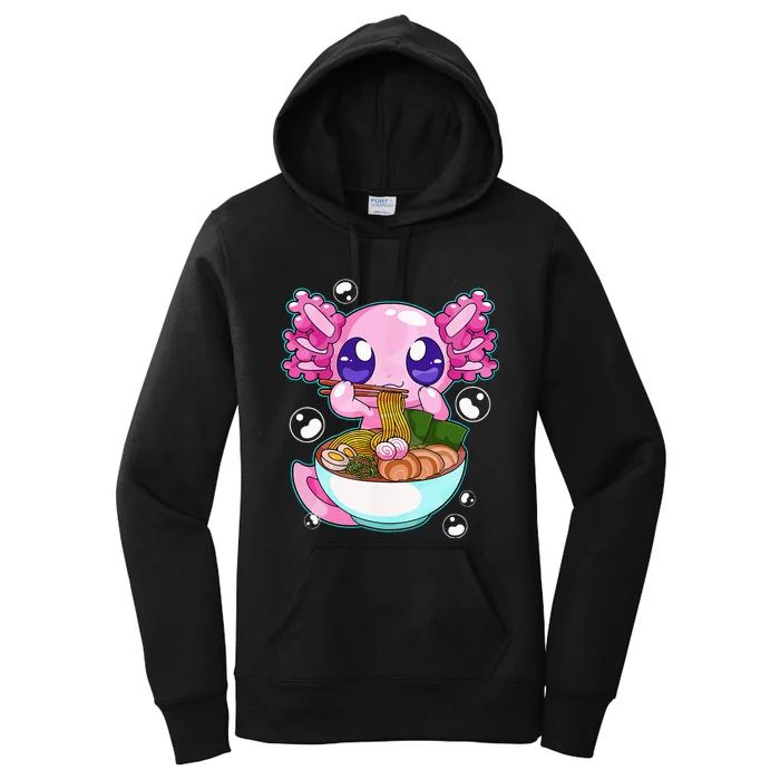 Kawaii Axolotl Ramen Noodles Japanese Anime Axolotl Kids Women's Pullover Hoodie