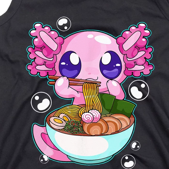 Kawaii Axolotl Ramen Noodles Japanese Anime Axolotl Kids Tank Top