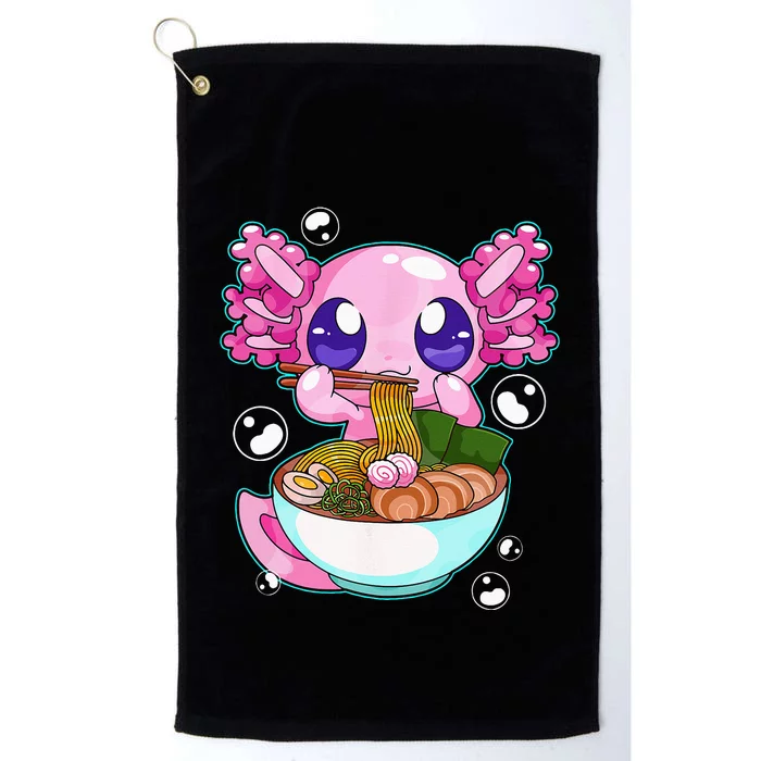 Kawaii Axolotl Ramen Noodles Japanese Anime Axolotl Kids Platinum Collection Golf Towel