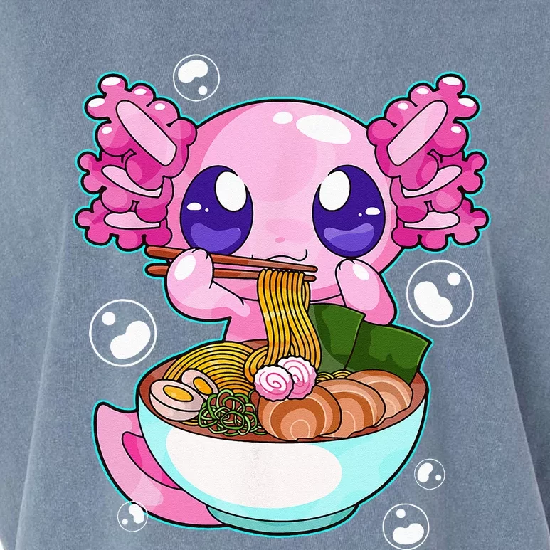 Kawaii Axolotl Ramen Noodles Japanese Anime Axolotl Kids Garment-Dyed Women's Muscle Tee