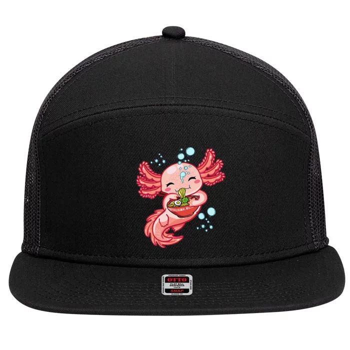 Kawaii Axolotl Ra Teen Girls  Japanese Anime Lover 7 Panel Mesh Trucker Snapback Hat