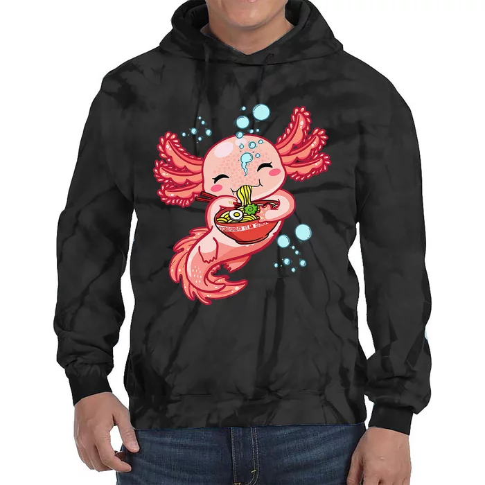 Kawaii Axolotl Ra Teen Girls  Japanese Anime Lover Tie Dye Hoodie