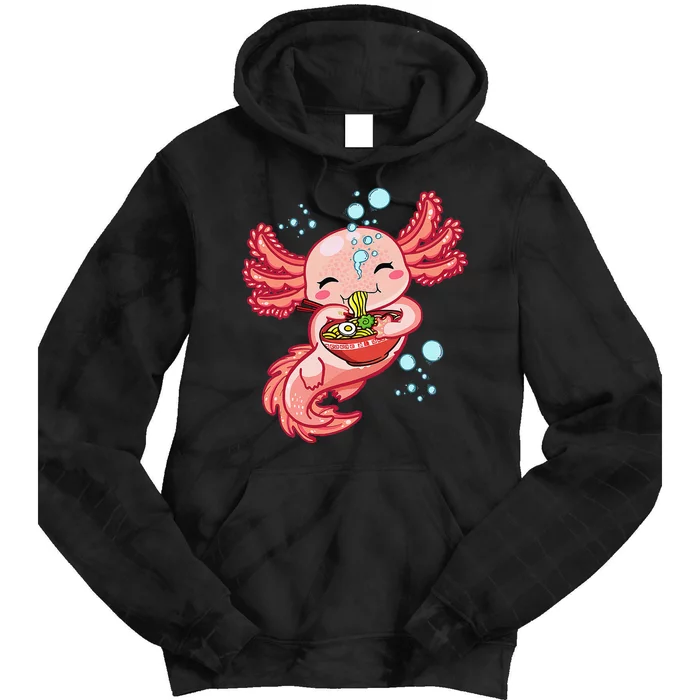 Kawaii Axolotl Ra Teen Girls  Japanese Anime Lover Tie Dye Hoodie