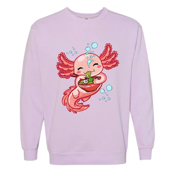 Kawaii Axolotl Ra Teen Girls  Japanese Anime Lover Garment-Dyed Sweatshirt