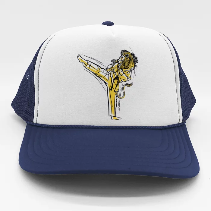 Karate Lion Kick Trucker Hat