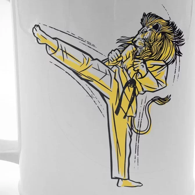 Karate Lion Kick Front & Back Beer Stein