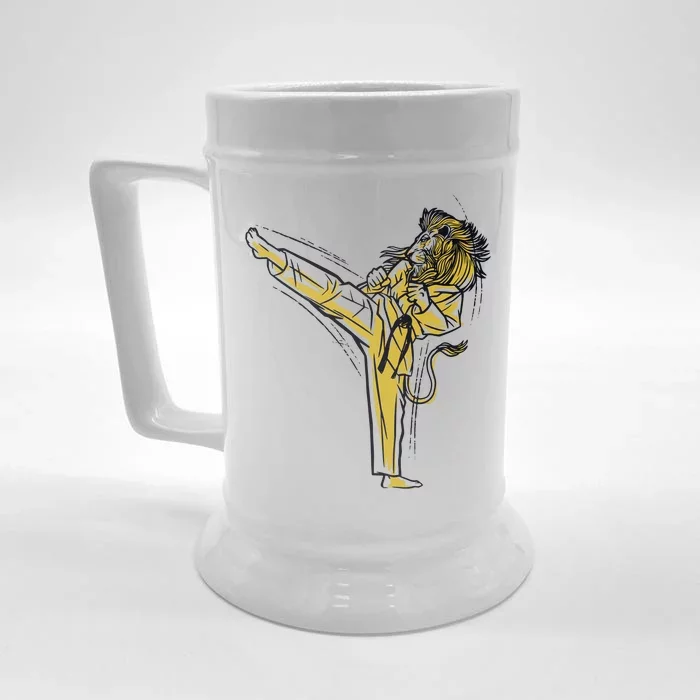 Karate Lion Kick Front & Back Beer Stein