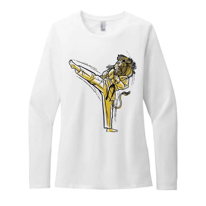 Karate Lion Kick Womens CVC Long Sleeve Shirt