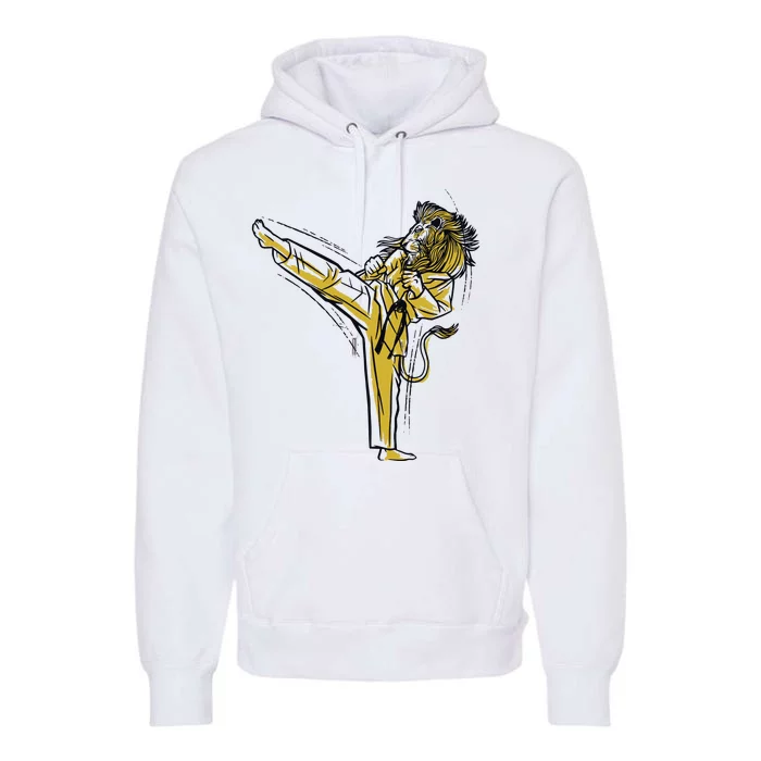 Karate Lion Kick Premium Hoodie