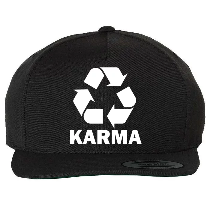 Karma Recycling Logo Wool Snapback Cap