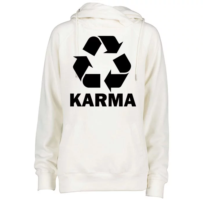 Karma Recycling Logo Womens Funnel Neck Pullover Hood