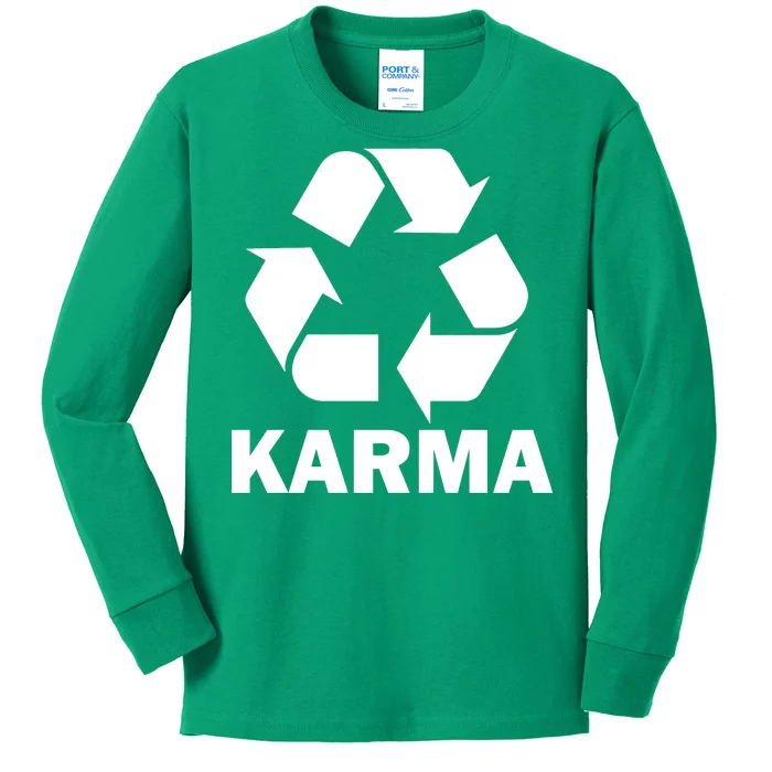 Karma Recycling Logo Kids Long Sleeve Shirt