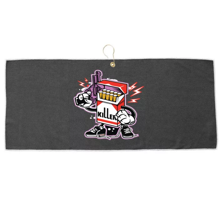 Killer Anti Smoking Cigarettes Funny Graffiti Cartoon Large Microfiber Waffle Golf Towel