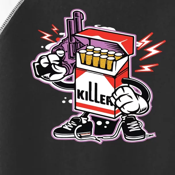 Killer Anti Smoking Cigarettes Funny Graffiti Cartoon Toddler Fine Jersey T-Shirt