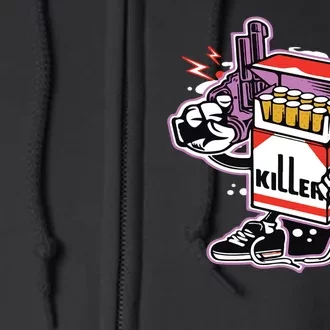 Killer Anti Smoking Cigarettes Funny Graffiti Cartoon Full Zip Hoodie