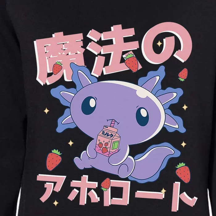 Kawaii Axolotl Strawberry Milk Shake Japanese Anime Womens California Wash Sweatshirt