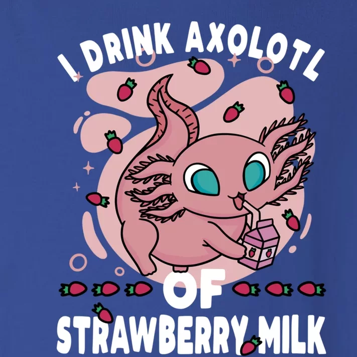 Kawaii Axolotl Strawberry Milk Shake Carton Gift Toddler Long Sleeve Shirt