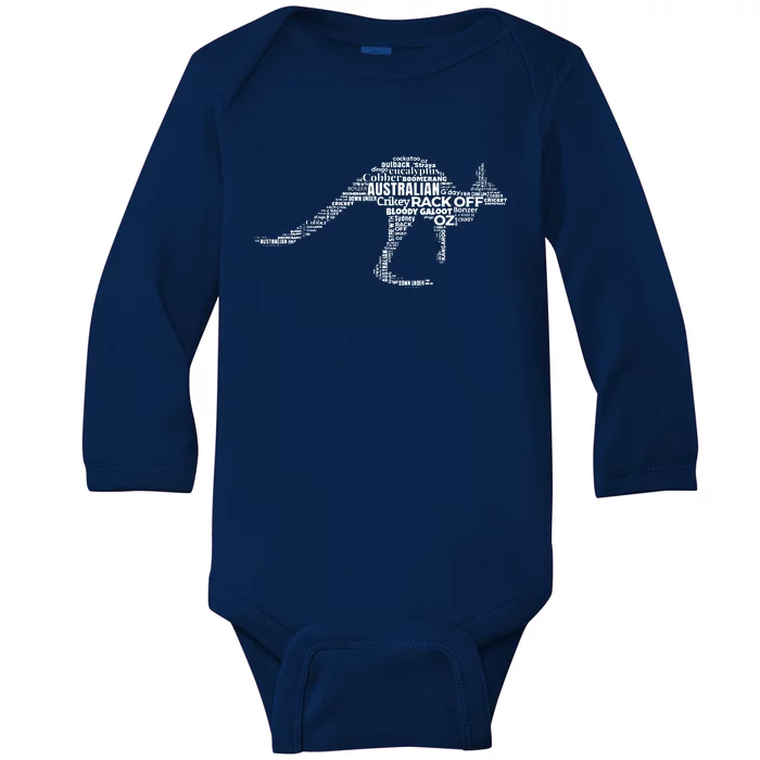 Kangaroo Australian Slang Shirts For Aussies Australia Baby Long Sleeve Bodysuit