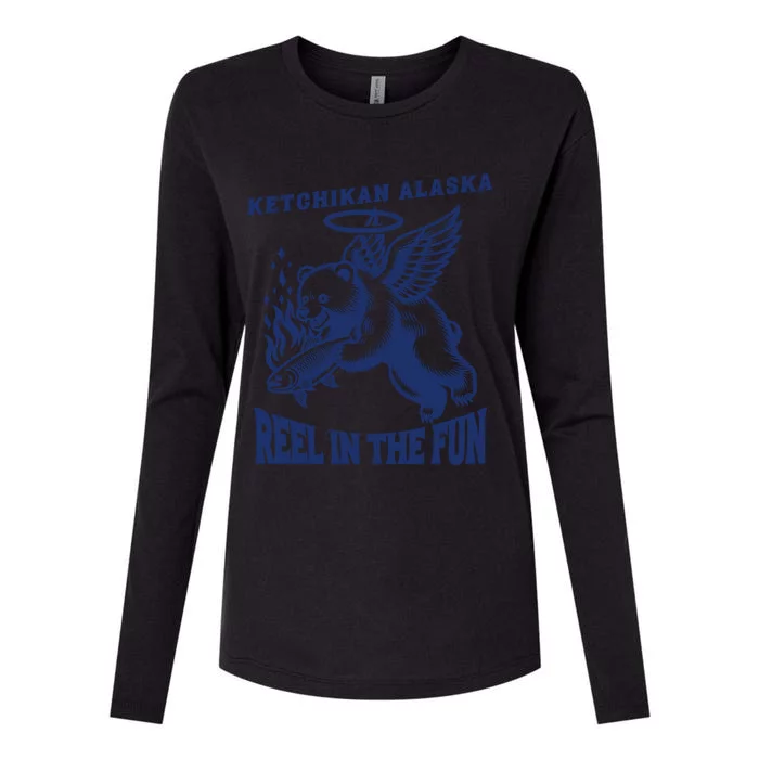 Ketchikan Alaska Salmon Capital Fisher Fishing Gift Womens Cotton Relaxed Long Sleeve T-Shirt