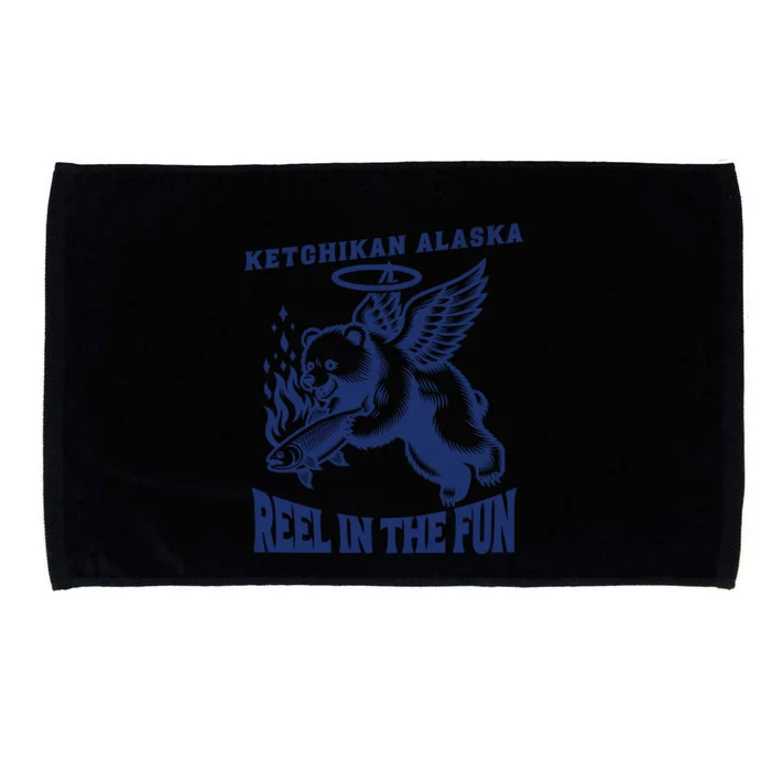 Ketchikan Alaska Salmon Capital Fisher Fishing Gift Microfiber Hand Towel