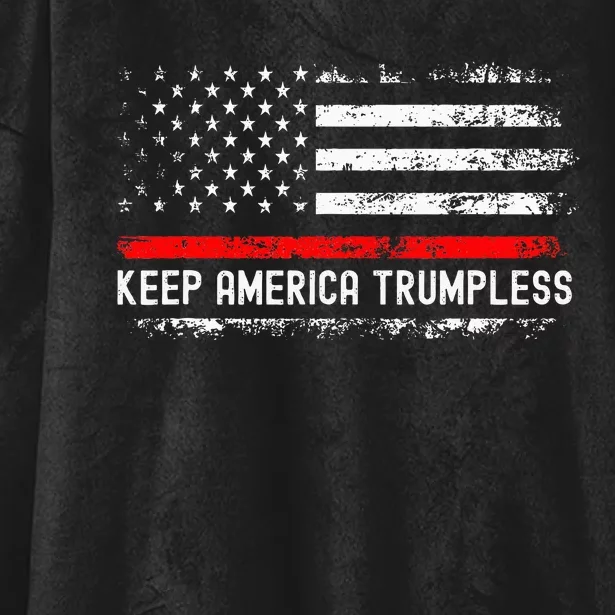 Keep America Trumpless Anti Trump 2024 Pro Democrat Hooded Wearable Blanket