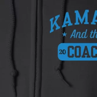 Kamala And The Coach Baseball Font Harris Walz Waltz 2024 Full Zip Hoodie