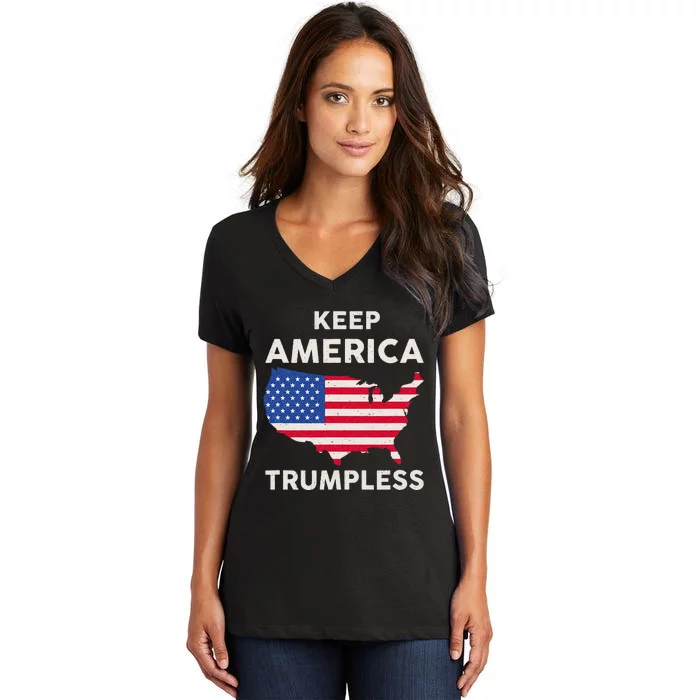 Keep America Trumpless Women's V-Neck T-Shirt