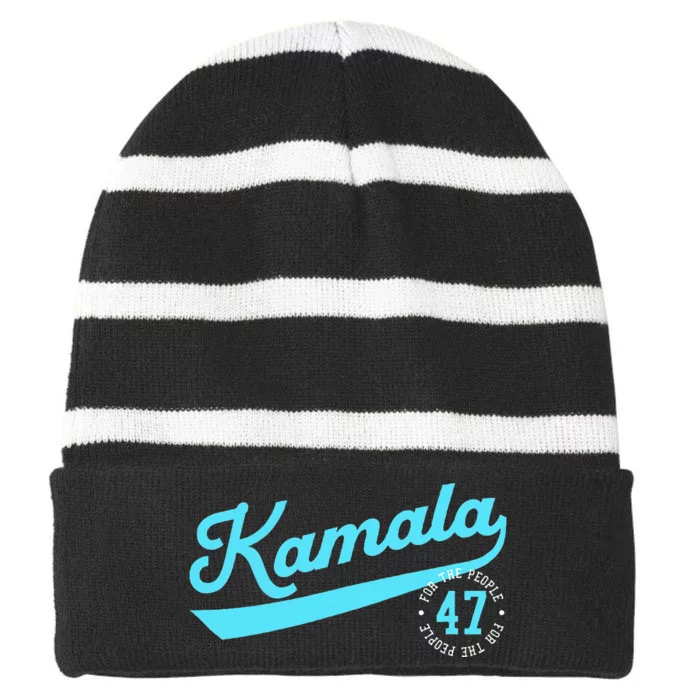 Kamala Athletic Team 47th President For The People Striped Beanie with Solid Band