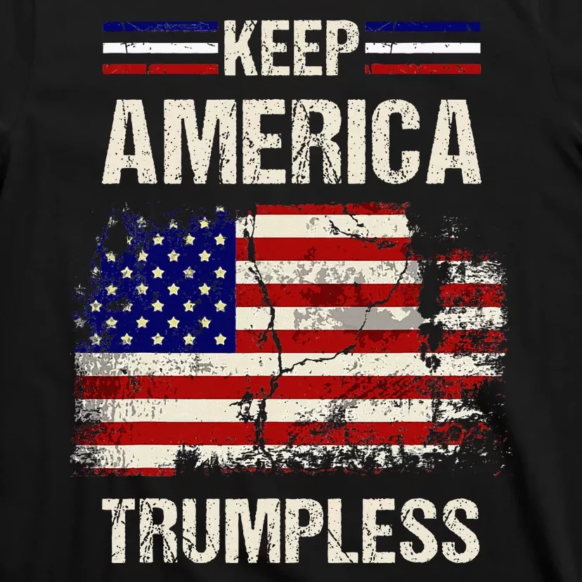 Keep America Trumpless America Flag Retro Patriotic T-Shirt