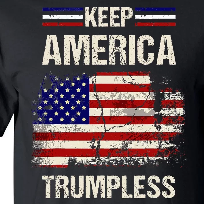 Keep America Trumpless America Flag Retro Patriotic Tall T-Shirt