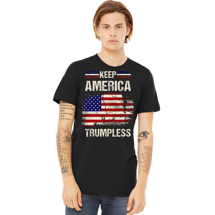 Keep America Trumpless America Flag Retro Patriotic Premium T-Shirt