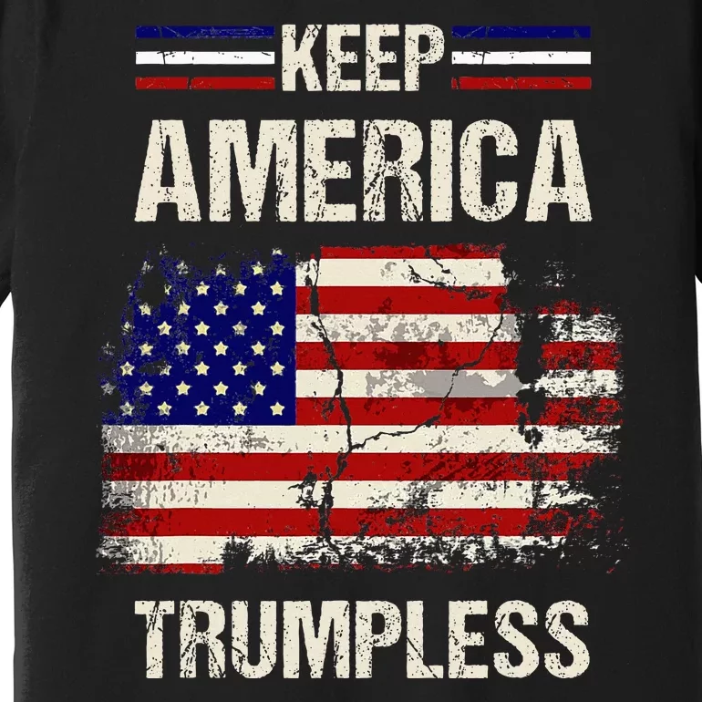 Keep America Trumpless America Flag Retro Patriotic Premium T-Shirt