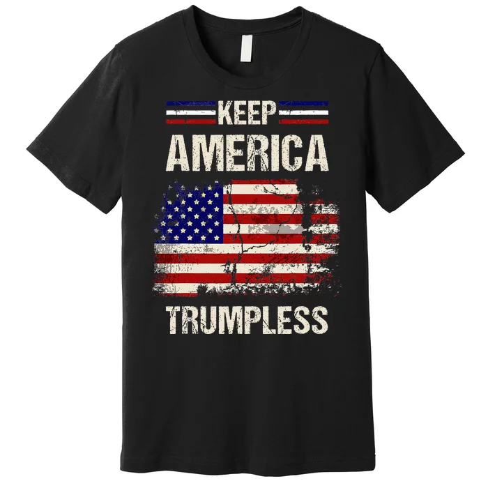 Keep America Trumpless America Flag Retro Patriotic Premium T-Shirt