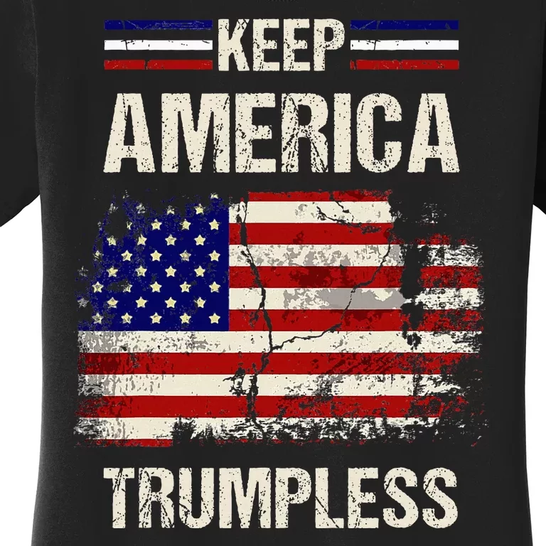 Keep America Trumpless America Flag Retro Patriotic Women's T-Shirt