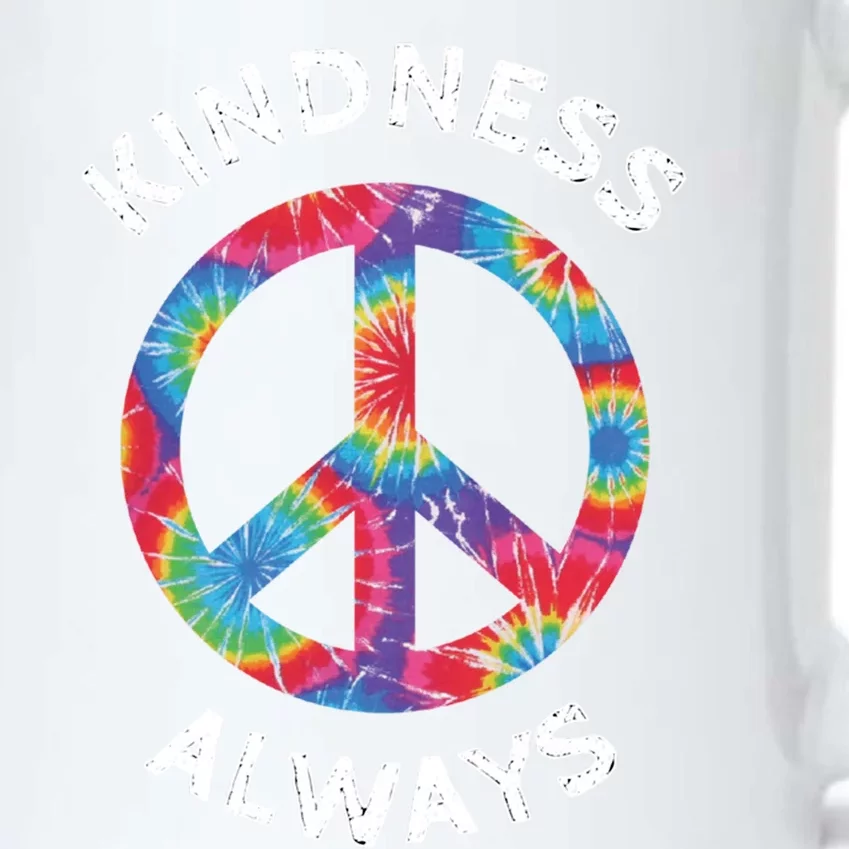 Kindness Always Tie Dye Peace Sign Spread Joy Cute Gift Black Color Changing Mug